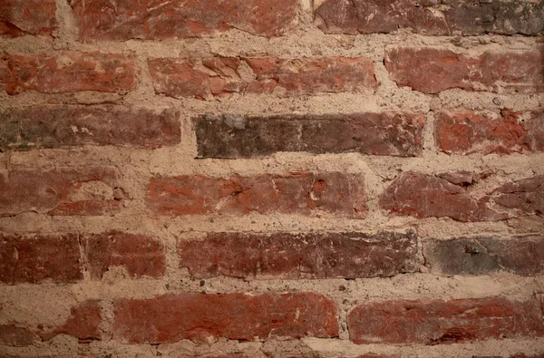 Old Brick Wall Old Texture Red Stone Blocks Closeup — Stock Photo, Image