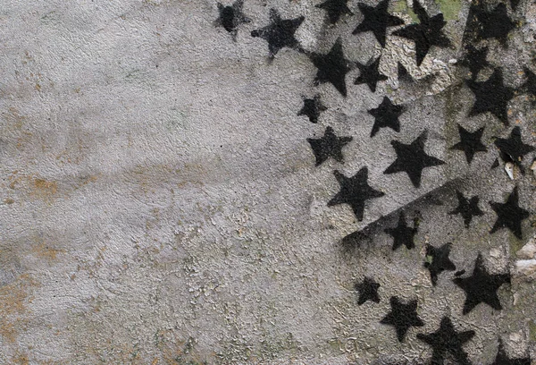 Betonové Zdi Textury Černým Malované Hvězd — Stock fotografie