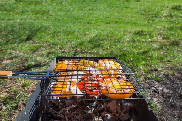 Gemüse Auf Dem Grill Sonnigen Tagen Sommer — Stockfoto