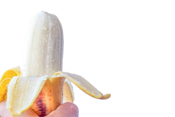 Banane Cultivate Decojite Fundal Alb Cele Mai Bune Fructe Pentru — Fotografie, imagine de stoc