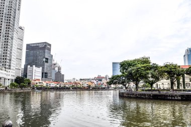 Frankfurt şehri manzarası. Ben Almanya.