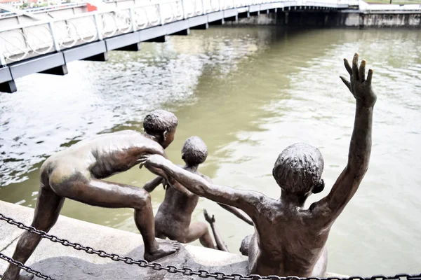 Fountain Man City — Stock Photo, Image