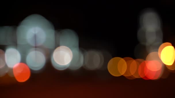 Traffico Bokeh Offuscata Sulla Strada Notte Nella Grande Città — Video Stock