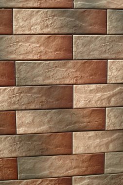 Vintage ton stili ve dikey çerçeve, dış mimari tasarım konsepti kumtaşı tuğla duvar arka plan soyut desen kadar yakın