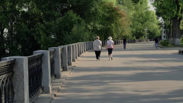 Urbana Sporter Människor Leder Aktiv Livsstil Vallen Big River Sommardag — Stockvideo