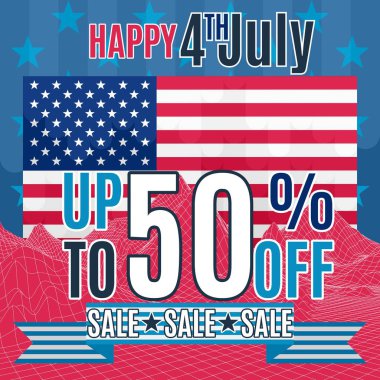 Bağımsızlık günü Amerika vektör parlak satışa broşür. stok görüntü