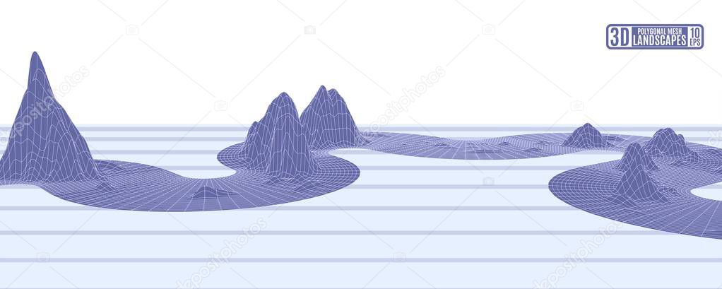 light background with polygonal mountains purple. Stock image vector