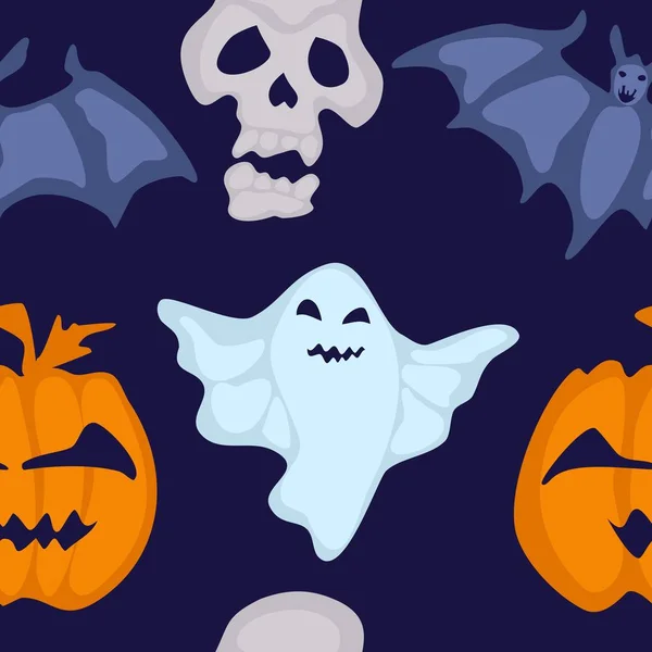 Padrão Halloween Sem Costura Com Morcego Ilustração Estoque Bringing Vector —  Vetores de Stock