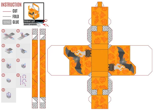 橙色框模板在万圣节与灰色蝙蝠 股票图片图片 — 图库矢量图片