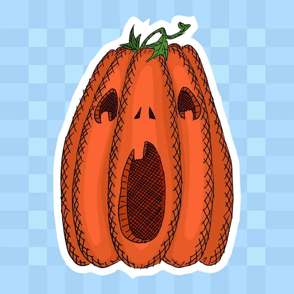 Dibujo Calabaza Halloween Con Ilustración Vector Mouth Stock Abierto — Vector de stock