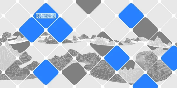 Mosaico Abstracto Montañas Cubos Grises Misterioso Stock Imagen Vector — Archivo Imágenes Vectoriales