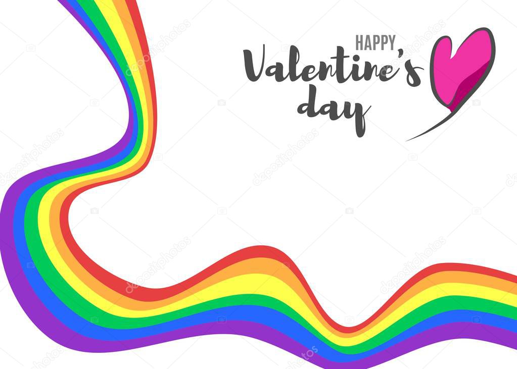 poster with a rainbow for valentine's day unconventional love vector