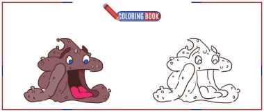 drawing for coloring brown turd with tongue clipart