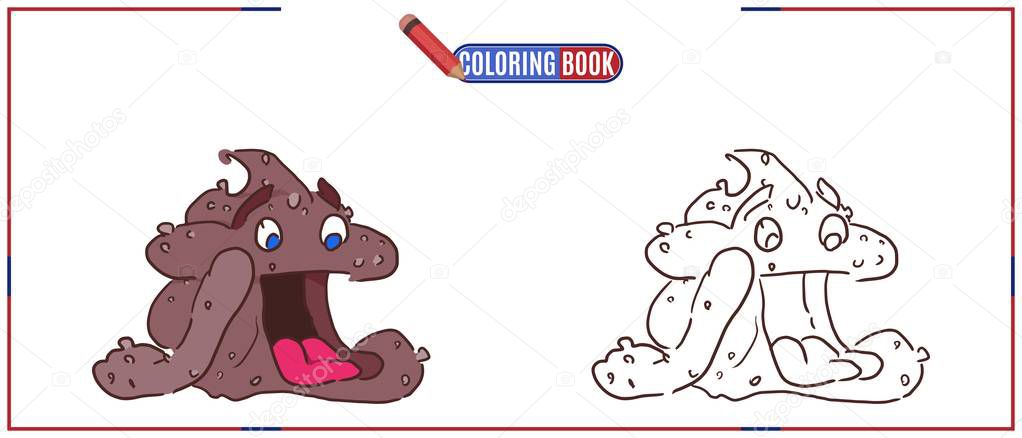 drawing for coloring brown turd with tongue