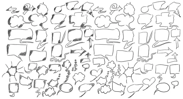 Діалогові вікна ескізів хмари для вставки на малюнках — стоковий вектор