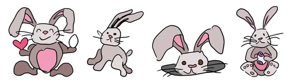 涂鸦动物兔子复活节假期新 — 图库矢量图片