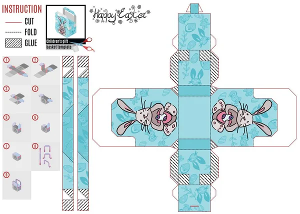 Designer box voor Kids konijn zitten nieuwe — Stockvector