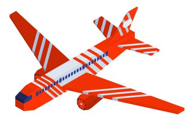 kırmızı çizgili izometrik uçak yeni versia uçar