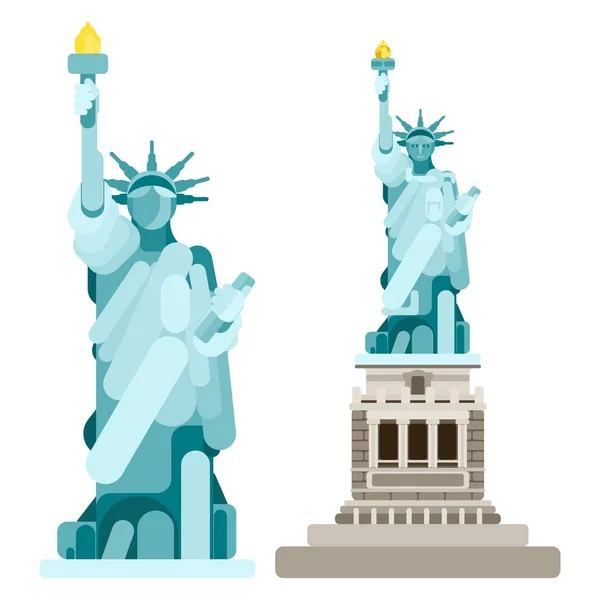 Výběrová socha nezávislosti Amerika rovná nová — Stockový vektor