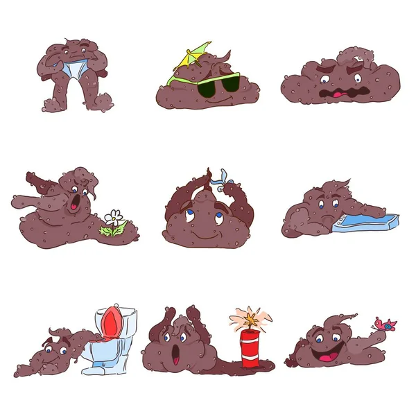 Funny monsters selection of horror stumps poop — Stock Vector