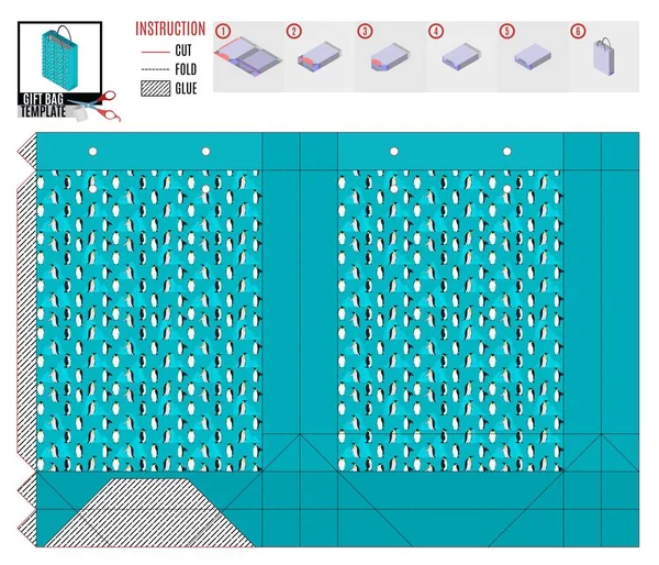 펭귄과 함께 밝은 선물 가방을 구축하기위한 템플릿 — 스톡 사진