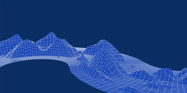 polygonal background mountain grid landscape blue wave for