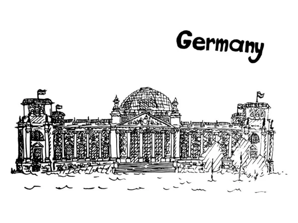 Niemcy Niemiecki budynek prace rząd stary szkic zdjęcie — Zdjęcie stockowe