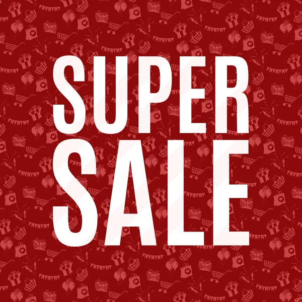 Vierkante poster voor een Super Sale — Stockfoto