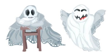 hayaletler beyaz bir eğlenmek etrafında fooling