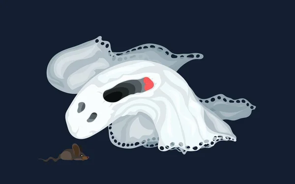 Bir hayalet bir fare ile parlak bir görüntü oynanır — Stok Vektör