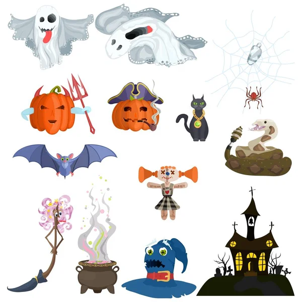 Wybór zwierząt Monsters Halloween elementy nowe — Wektor stockowy