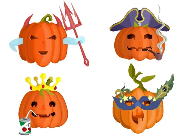 Halloween seleção de abóbora de vegetais engraçados — Fotografia de Stock