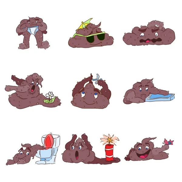 Funny monsters selection of horror stumps poop — Stock Photo, Image