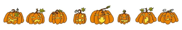 Funny pumpkins on a white background doodle — Stock Photo, Image