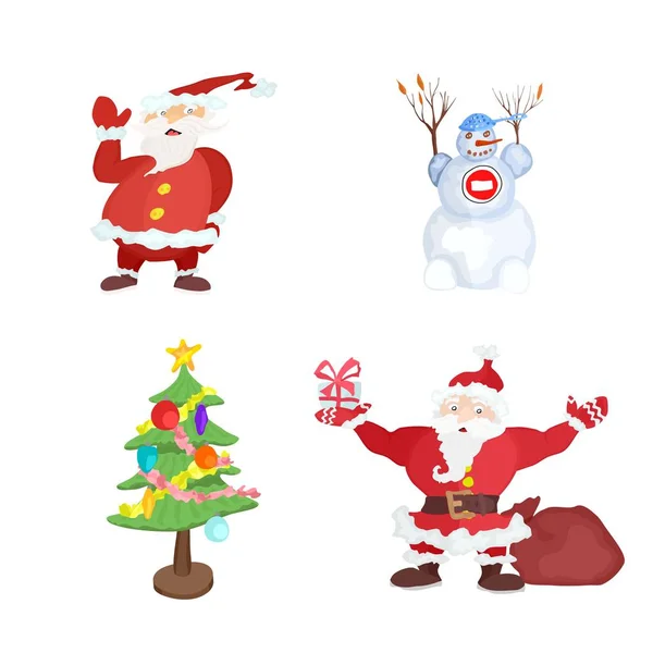 Auswahl von Weihnachtsfiguren auf weißem Hintergrund — Stockfoto