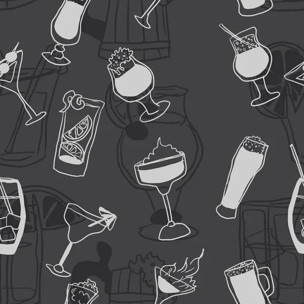 Zökkenőmentes alkohol minta firka rajzok sötét — Stock Fotó