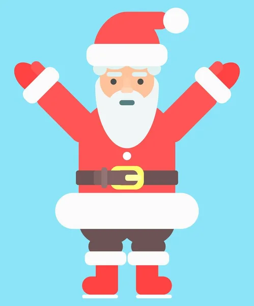 Glücklicher Weihnachtsmann. helle Abbildung flacher Stil — Stockvektor
