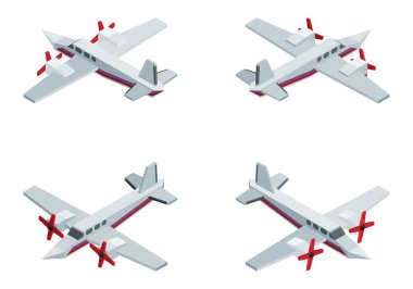 Pervaneli özel jet. Pahalı bir izometrik. resim stoku illüstrasyonu