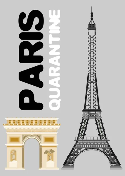 파리는 베이지 포스터 장식되어 평면형 — 스톡 사진