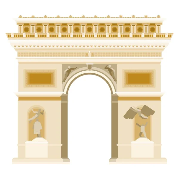 パリの門記念碑で凱旋門 フラットスタイルのストックイラスト — ストック写真