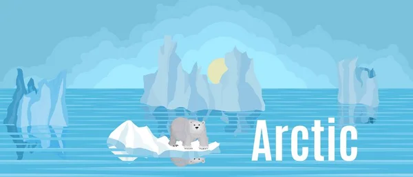 Urso Árctico Num Bloco Gelo Norte Quadro — Fotografia de Stock