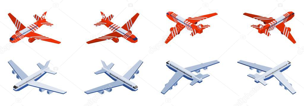 isometric aircraft for airport terminal selection. picture