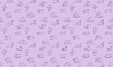 Hamur tatlısı arka plan moru. Çizim resmini çiz