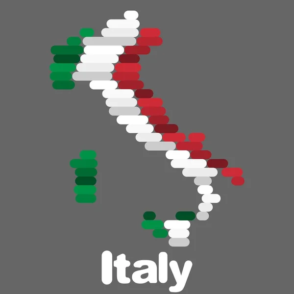 Italie Carte Pays Style Plat Image Stock Style Plat — Photo