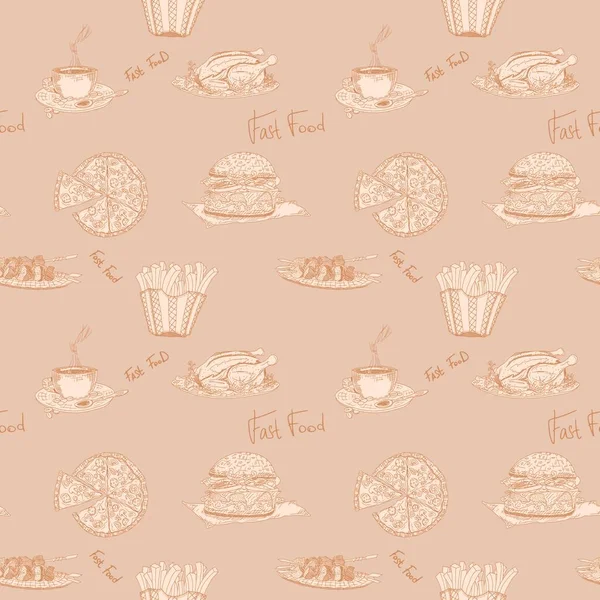 Seamless Pattern Food Brown Color Goodies Picture Illustration — Stock Photo, Image
