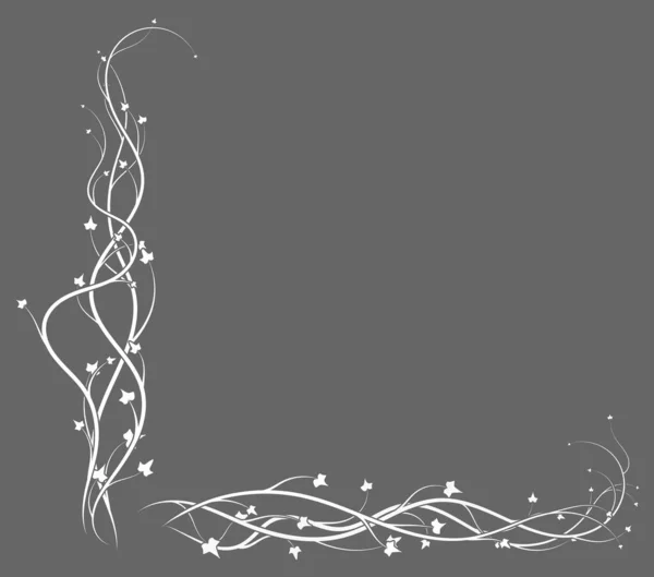 Сірий Фон Білою Рослиною Плетіння Плюща Векторна Ілюстрація Запас — стоковий вектор