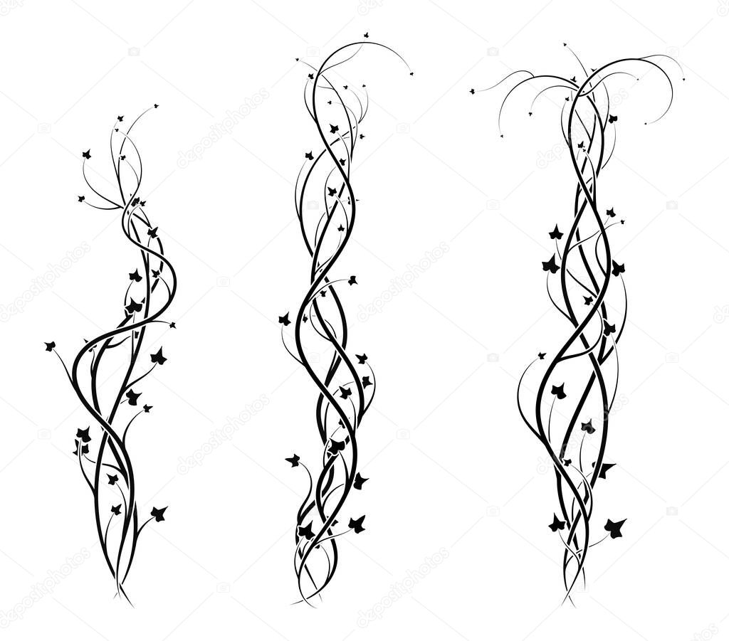 ivy weaving elements for plant decor. vector illustration stock