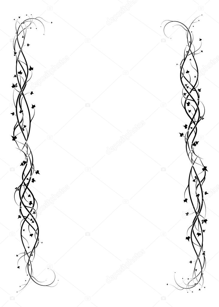 beautiful ivy frame on a white background for a holiday. vector illustration stock
