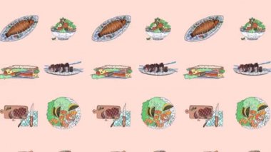 kafeler ve restoranlar için yemek karalama ekran koruyucusu