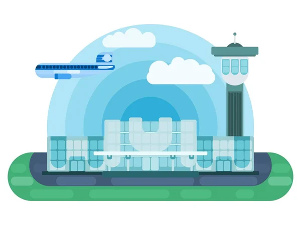 international airport illustration picture in flat style picture